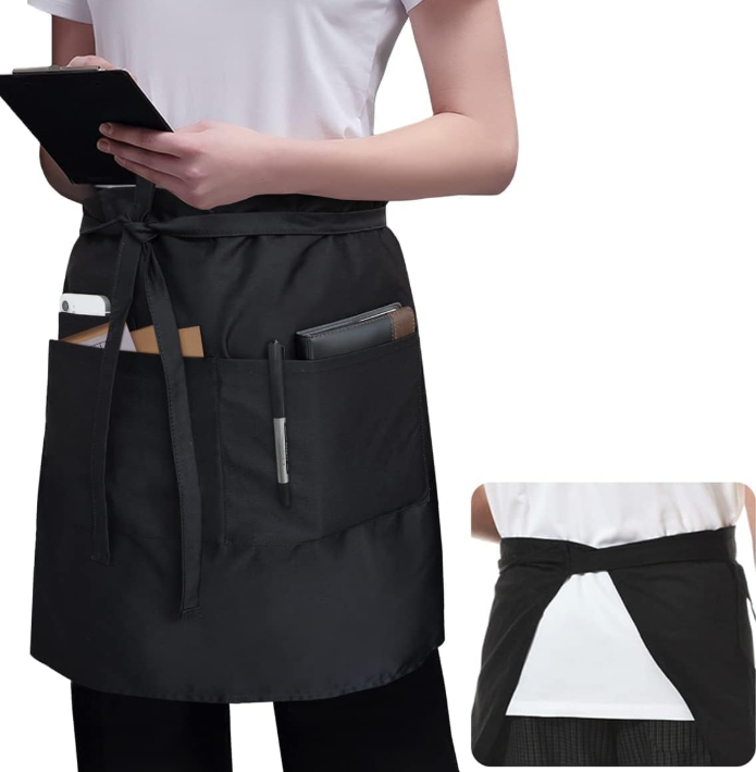 Black Multi-Pocket Waist Apron - Image 2