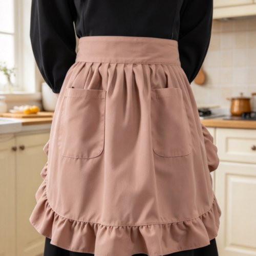 Pink Ruffled Half-Apron